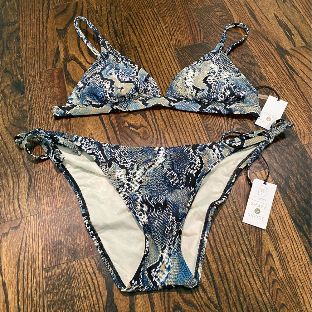 Shade & Shore - Snake Print 2 Piece Bathing Suit Set